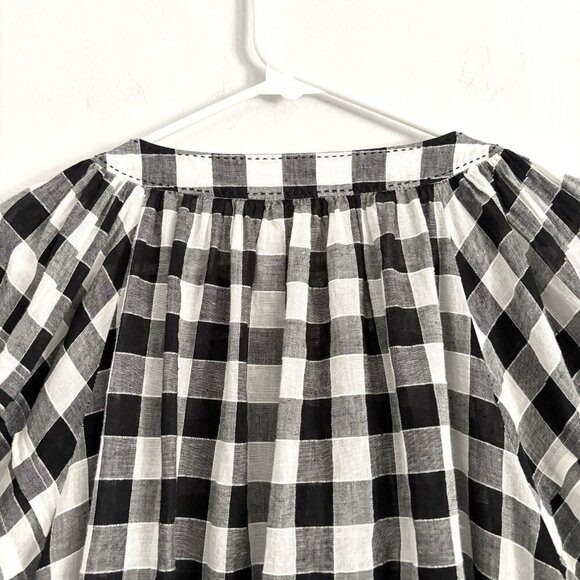 THE GREAT. Black and White Checkered Blouse - Picture 8 of 10